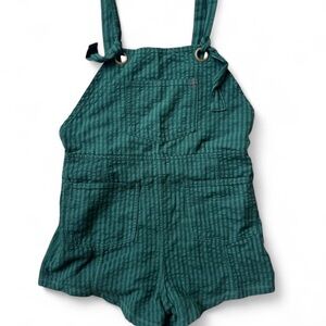 BDG Green Striped Overall Romper - M